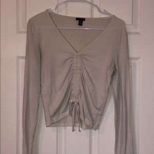 V neck body con adjustable long sleeve shirt